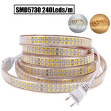240Leds/m LED Strip SMD 5730 2835 5050 5630  220V 240V Waterproof LED Tape Rope Light RGB Warm White Home Decoration Lighting