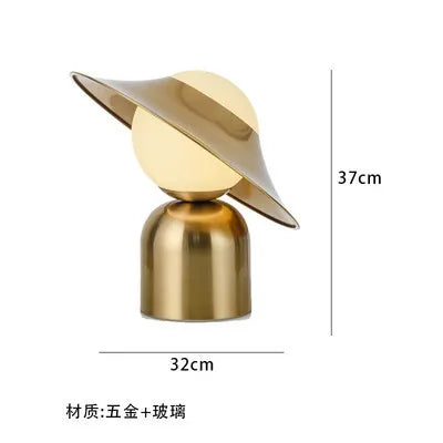 Nordic Designer LED Desk Lamp E27 Home Decors Restaurant Decorative Metallic Luster Bedroom Minimalist Villa Table Light Fixture