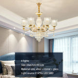 2025 New European Style Crystal Living Room Ceiling Chandelier Modern Light Luxury High-class Dining Room Pendant Lustre Fixture