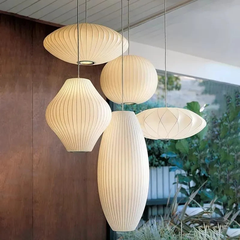 Wabi-sabi Silk LED Pendant Lamp Denmark Designer Hanging Light Living Room Hotel Restaurant Factory Direct High-End Home Decor