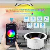 Voice Control Smart Ceiling Light Rgb Ww Cw Smart Home Smart Led Downlight 4inch Led Downlight 110v 220v App Control