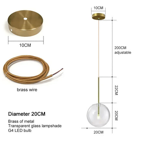 Nordic Modern Chandelier Pendant Lights Fixture Glass Ball Lampshade Bedroom Dining Room Hanging Lamp Restaurant Decors Luster's