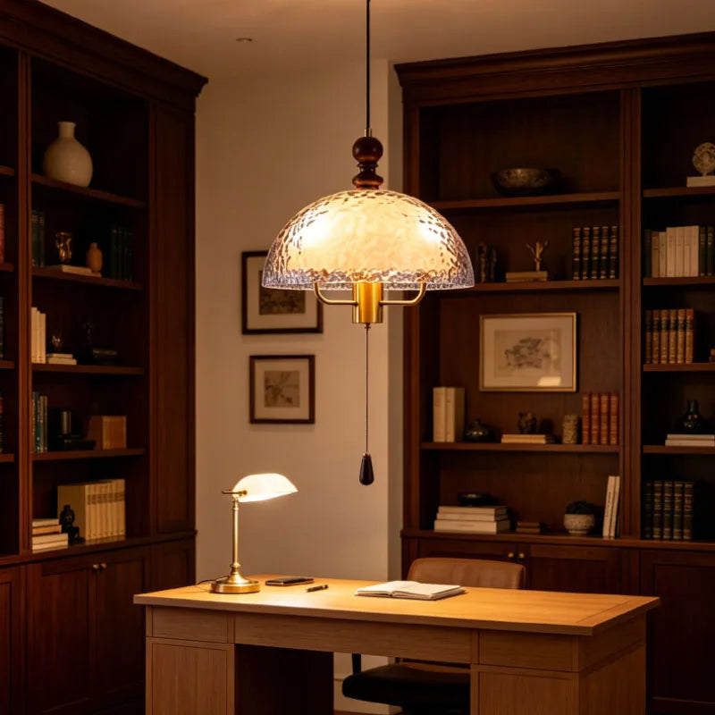 Acrylic Lampshade Pendant Lights Three E27 Bulb With Brown Wood For Bedroom Dining Room Kitchen Shop Lighting Fixtures