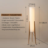 Japanese Retro Wabi - sabi Solid Wood Floor Lamp Study Hotel Art Decorative Corner Standing Lamp Living Room Bedroom Café's E27 Lamp