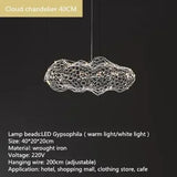 Danish Mesh Cloud Iron Restaurant LED Ceiling Pendant Lights Golden for Dinning Living Room Hanging Luminar Lamp Home Decor Lamp