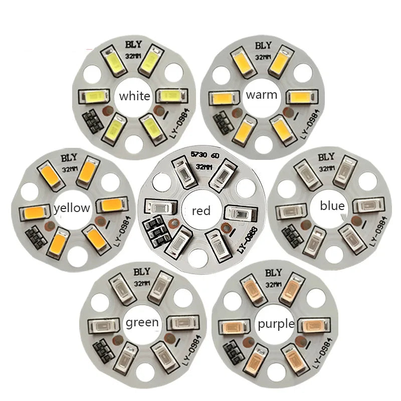 LED 5730SMD 3W 5V Color Lamp Bead Light Board Bulb Round Transformation Light Source Dia 32MM Green Blue Red Purple White Light