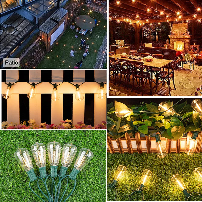 Outdoor ST38 Led String Lights EU 220V US 110V E12 Shatterproof Waterproof Connected For Party Light Camping Light Chai