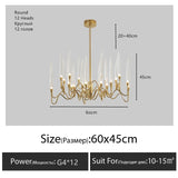 Luxury Crystal Pendant Chandelier Nordic Tree Branch Candle Shaped Indoor Lighting Living Room Bedroom Led Decoration Light
