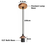 Vintage E27 Screw Pendant Light Socket Base - Industrial Loft Hanging Lamp Holder