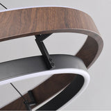 Designer's modern wood grain color retro living room pendant light dining room bedroom study circular pendant light