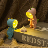 Mini LED Night Light Folding Desk Lamp Cute Pet Lights Dog Deer Dinosaur Flower Portable Night Light Student Living Room Decor