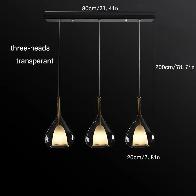 Nordic Glass Bedroom Pendant Light Postmodern Creative Designer Restaurant Bar High-End Room Decors Bedside Minimalist Hang lamps