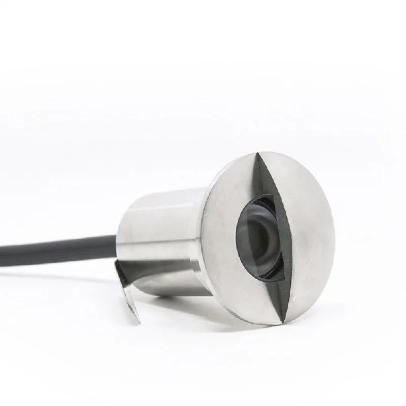 IP68 Waterproof 12V 3W Stainless Steel LED Recessed Spotlight - Outdoor RGB Underground In-Ground Light for Deck, Step & Garden