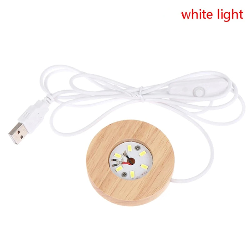Wood Light Base Rechargeable Remote Control Wooden LED Light Rotating Display Stand Lamp Holder Lamp Base Art Ornament New