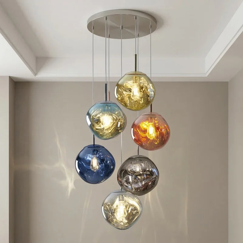 Nordic Lava Texture LED Pendant Light - Minimalist PVC Hanging Lamp