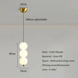 Bedroom Bedside LED Pendant Lights Ceiling Lamp for Living Dining Room Restaurant Indoor Lighting Decor PVC Ball Fixture Modern
