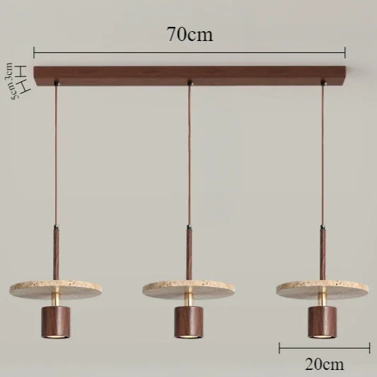 Wabi Sabi Natural Travertine Pendant Light - Luxury Stone Kitchen Island Lamp