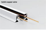 LED Track Light Rail 0.5M 1M Black White Aluminum 2 Wire System Track Light Series Universal Track for Ceiling Spot Lamps