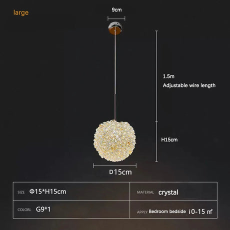 Light luxury postmodern cherry crystal chandelier living room bedroom bedside lamp restaurant creative small chandelier