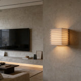 Japanese retro wall lamp square bedroom Wabi Sabi Style wall light louvered living room staircase Corridor decor Indoor Lighting