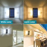 Outdoor IP65 Waterproof Solar Powerd Transparent LED ABS Wall Light Home Courtyard Garden Corridor Decorative Lights