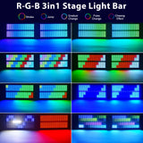 4-Pack 200W LED RGBW Strobe Lights (48+8 Segment, DMX512) - High-Output Stage Wash Uplight Fixtures for DJ, Disco, Wedding, Bar & KTV