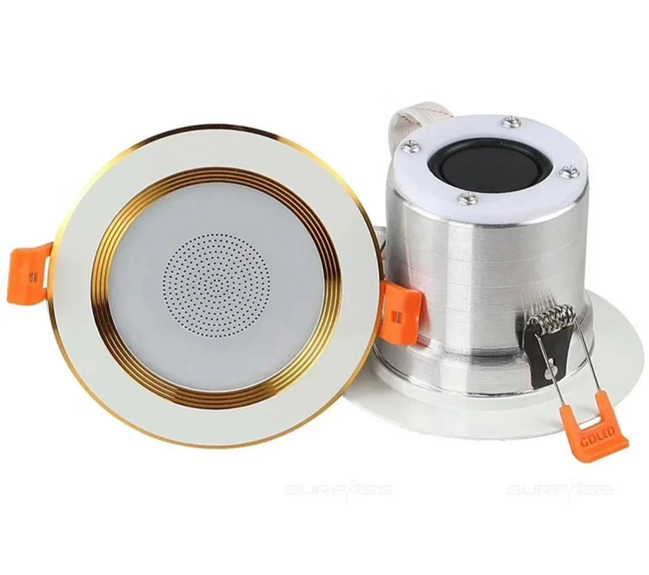 LED Smart Music Lamp Intelligent Background Music Light Ceiling Speakers With Adjusted Lights Smart Bluetooth Downlight Speaker
