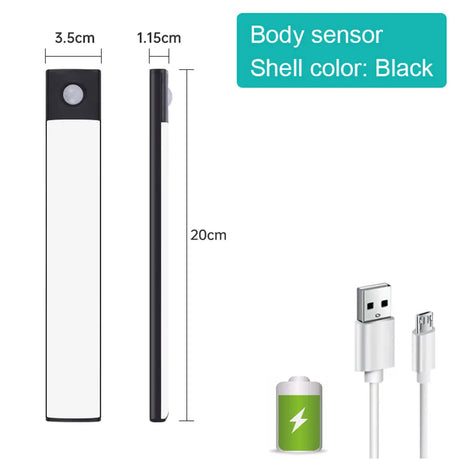 Night Light Motion Sensor Light Wireless USB Under Cabinet Light For Cabinet Bedroom Wardrobe Indoor Lighting 3color in One Lamp
