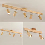 2026 Nordic Walnut Wood Ceiling Chandelier For Living Room Dining Room Aisle Entrance Corridor Lamps With Spotlights For Wall Pi