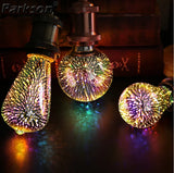 3D LED Light Bulb E27 220V ST64 G80 G95 G125 A60 Diamond Heart Decoration LED Lamp Bulb Holiday Lights Novelty Christmas Lamps