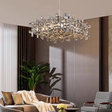 Luxury Chrome LED Crystal Chandelier - Modern Ceiling Pendant Light Fixture