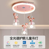 Princess Room Pendant Light Creative Pink Cartoon Unicorn LED Eye Protection Headboard Simple  Bedroom Children's Room Light