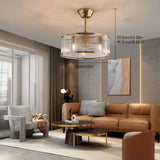 Ceiling Fan with LED Light Kit Remote Control Gold Brushed Brass Industrial Farmhouse Ceiling Light Fixture for Kitchen Island