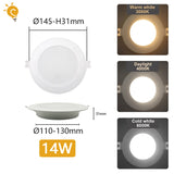 10pcs/lot Downlight AC110V AC220V Ceiling Light 17W 20W 24W Recessed Led Down light Round Panel Light Spotlight Indoor Lighting