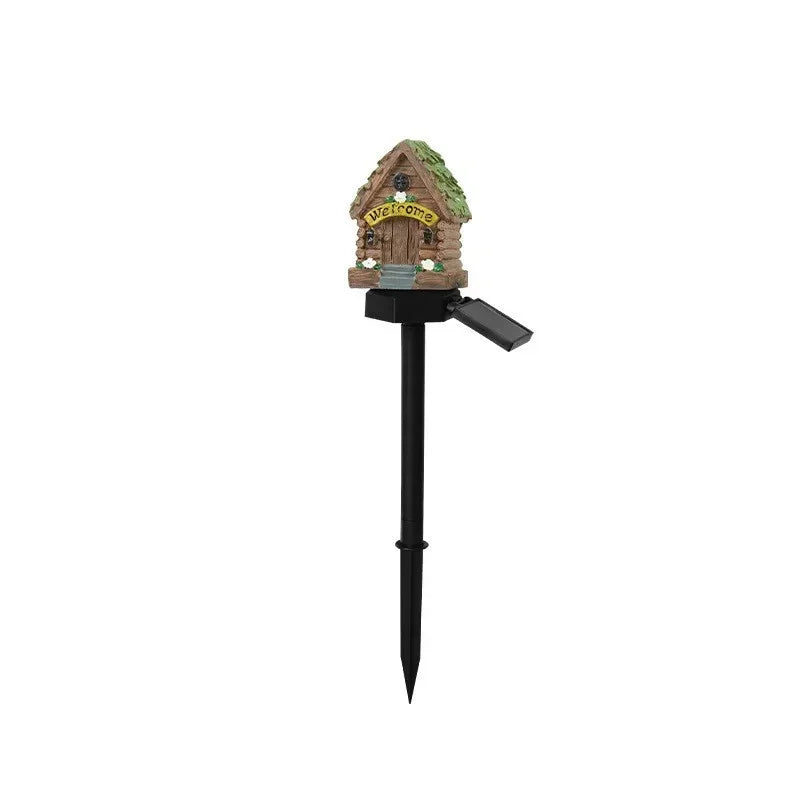 Creative Solar Resin Mushroom House Light - Waterproof Outdoor Garden Decor