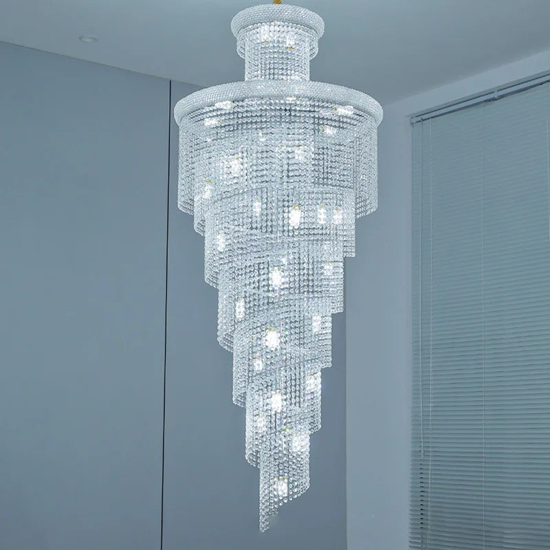 Luxury Crystal Chandeliers Lights Ceiling Light Fixture Decorate Living Room Loft Stairs Pendant Lights Lighting Lamps Żyrandol