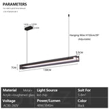 Linear Dining room chandelier kitchen island lighting dining table bar lamp led long strip modern lamp glass Pendant light black