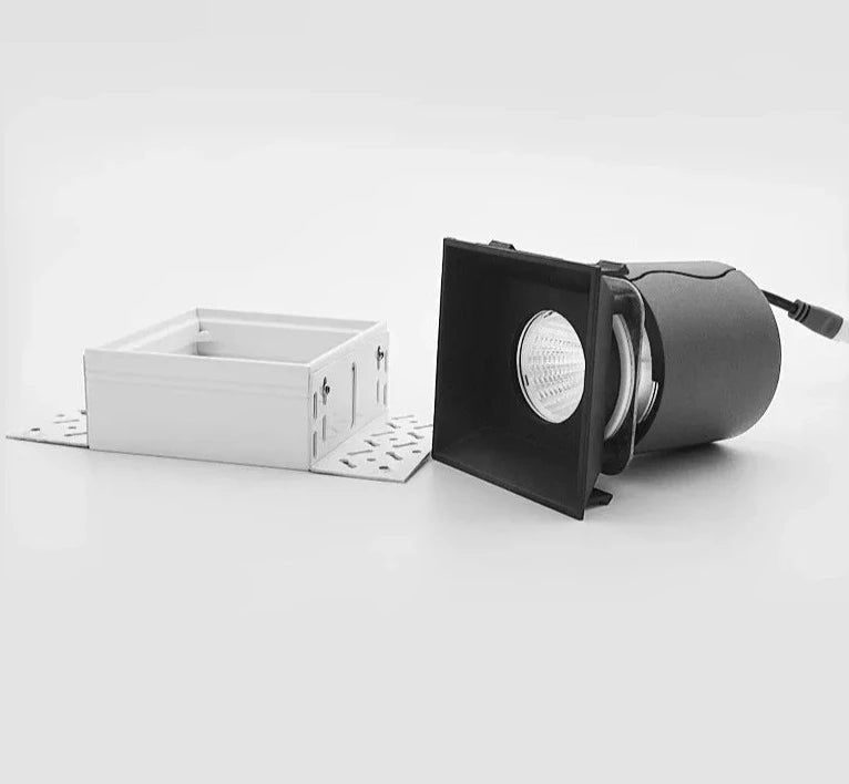 LED Recessed Downlight Frameless Square Double Head Detachable Replaceable Module Anti Glare Built-in Grille Spot Light