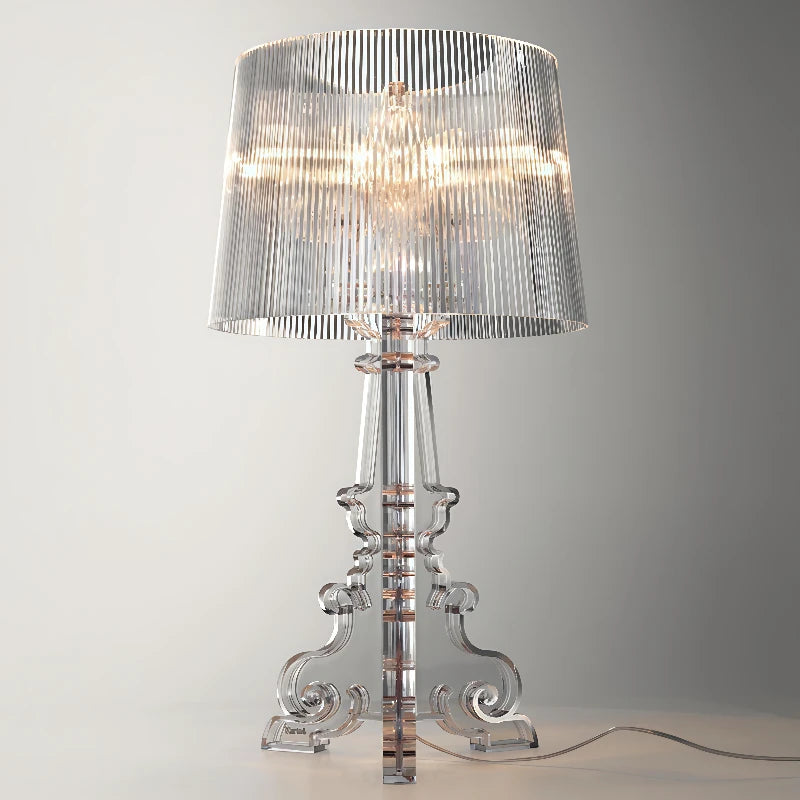 Nordic Designer Transparent White Baroque Ghost Table Lamp Bedside Sofa Lighting Decoration LED Ambient Light