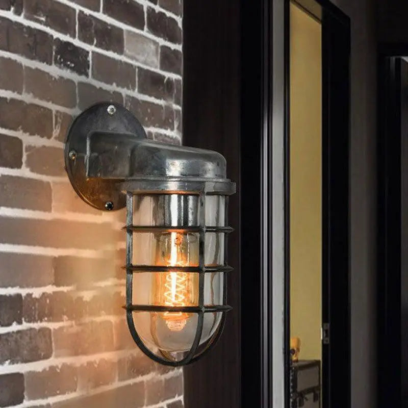 Retro Industrial Wall Lamp for Loft Coffee Bar Corridor Aisle Waterproof Outdoor Sconce Antique E27 Exterior Led Lights Fixture