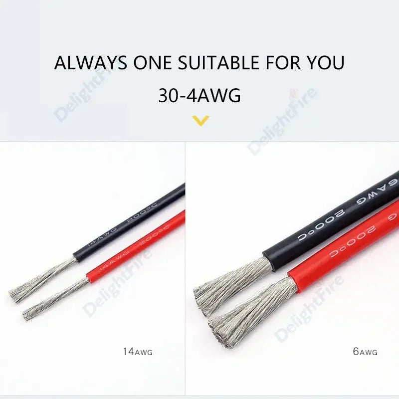 Electrical Wire Red Black Heat Resistant Silicone Cable 24 22 20 18 16 14 12 10 8 6 4 awg gauge for Car Auto Battery