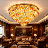 Postmodern K9 Crystal Peacock Chandelier - Luxury Golden LED Ceiling Light