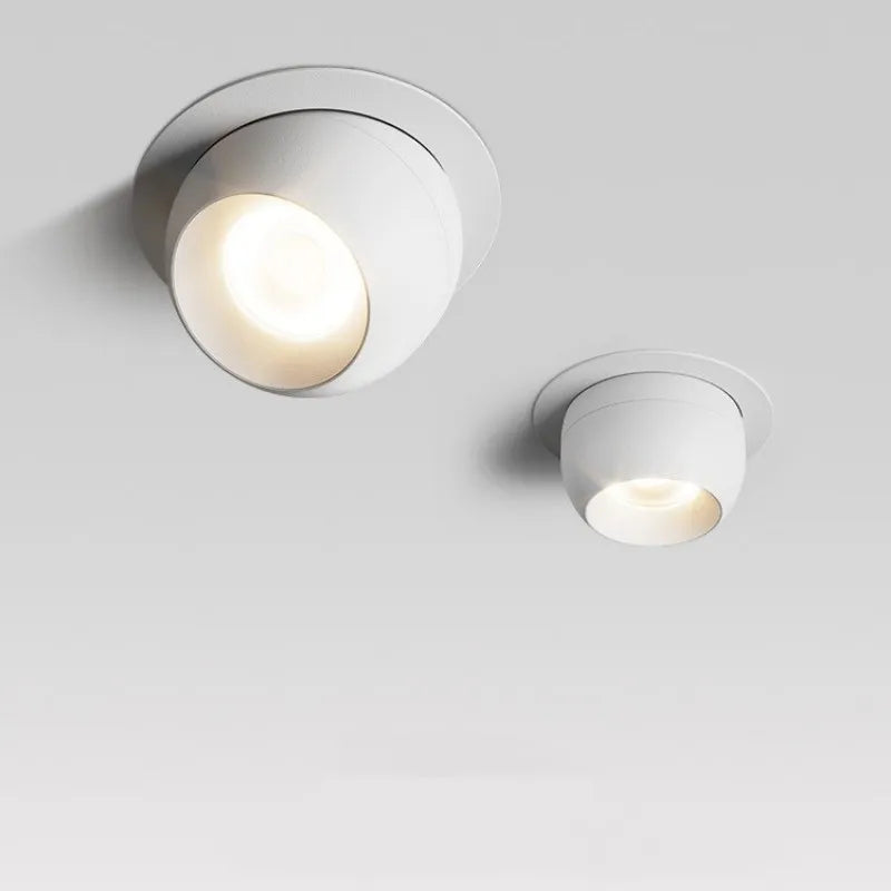 Round 355 Angle Rotate Dimmable LED COB Recessed Downlight 7W 9W 12W Ceiling Spot Light Pic Background For Indooor Living Room