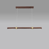 Modern Wooden Long Chandelier Dining Table Decoration Hanging Lamps For Ceiling Copper Walnut Chandelier Kitchen Island Led Ligh