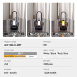 Modern Retro Nordic Desk Lamp Rechargeable Indoor Table Lamp Camping Lamp Night Light for Bedroom Campe Reading Home Decoration