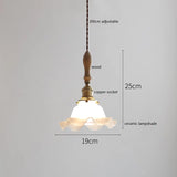 Butterfly Ceramic LED Pendant Lamp Beside Wooden Handle Copper Socket Home Decors Bedroom Dining Living Room Light Hang lamp