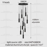 Cylindrical Pendant Light Long Line Attic Chandelier - Modern LED Villa Spotlight