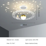 Modern Creative Star Children's Room LED Chandeliers for Bedroom Study Design Ring Lamp Home Decors Cartoon Warm Lighting Fixture