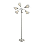 Floor Lamp with 5 Movable Shades and Adjustable Brightness Perfect Lighting for Bedroom Decor, Beauty and Art Studio