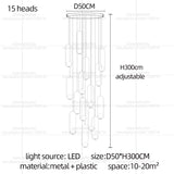 Nordic Home Decor LED Chandelier Villa Living Room Ceiling Light Suspended Staircase Pendent Lamp Dining Table Pendent Light